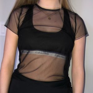 Black Mesh Top